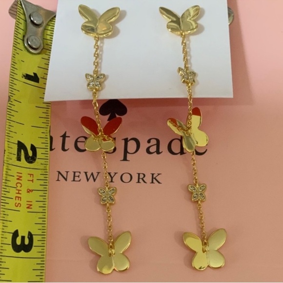 Kate spade ♠️ long butterfly delicate earrings - Picture 4 of 4